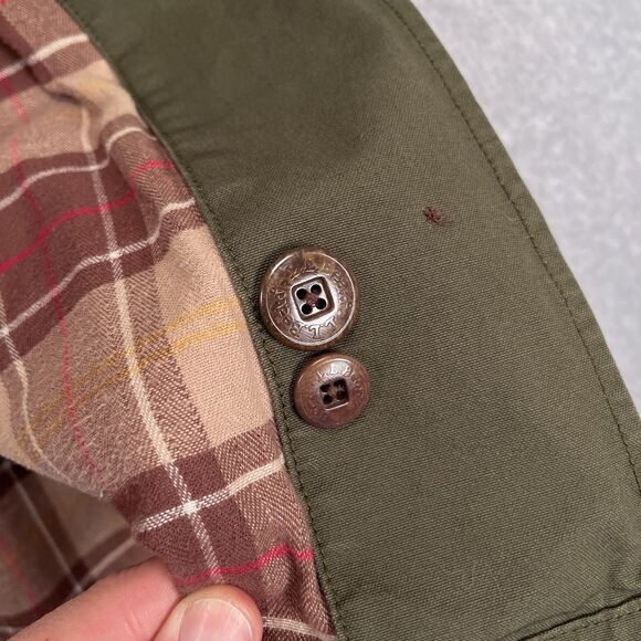 LL Bean Adirondack Barn Coat Womens 3X Chore Jacket Green Flannel Plaid Lined - Picture 10 of 13